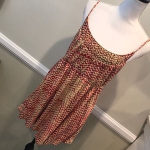 Santiki Red and orange beaded blouse tank top xl